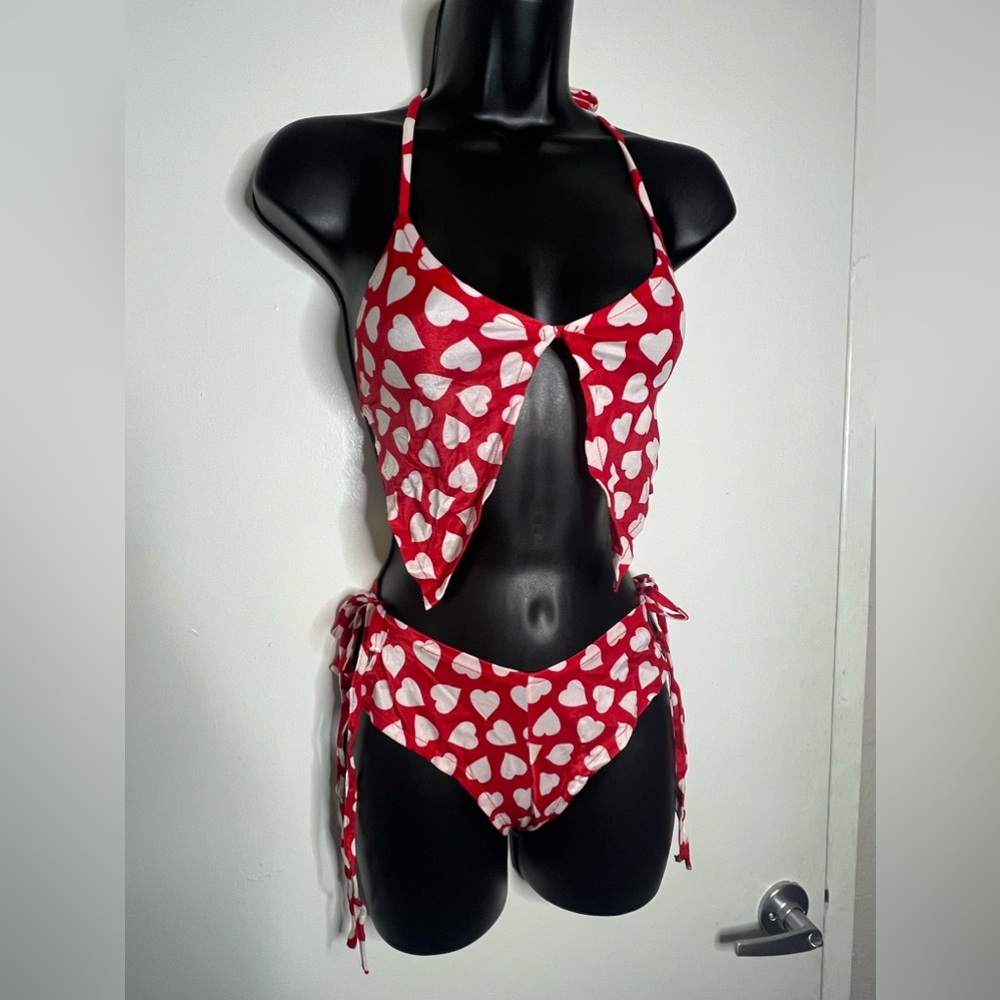 Body Language Red And White Valentines Day Heart Two Piece Dancer Set